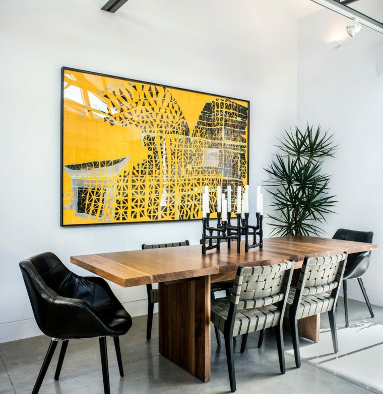 obra de arte grande para el comedor obras de arte enmaracadas amarillo comedor diseno ideas
