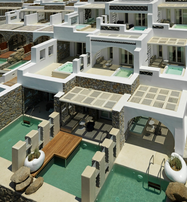 diseños de habitaciones con terrazas originales terrazas piscina piedra