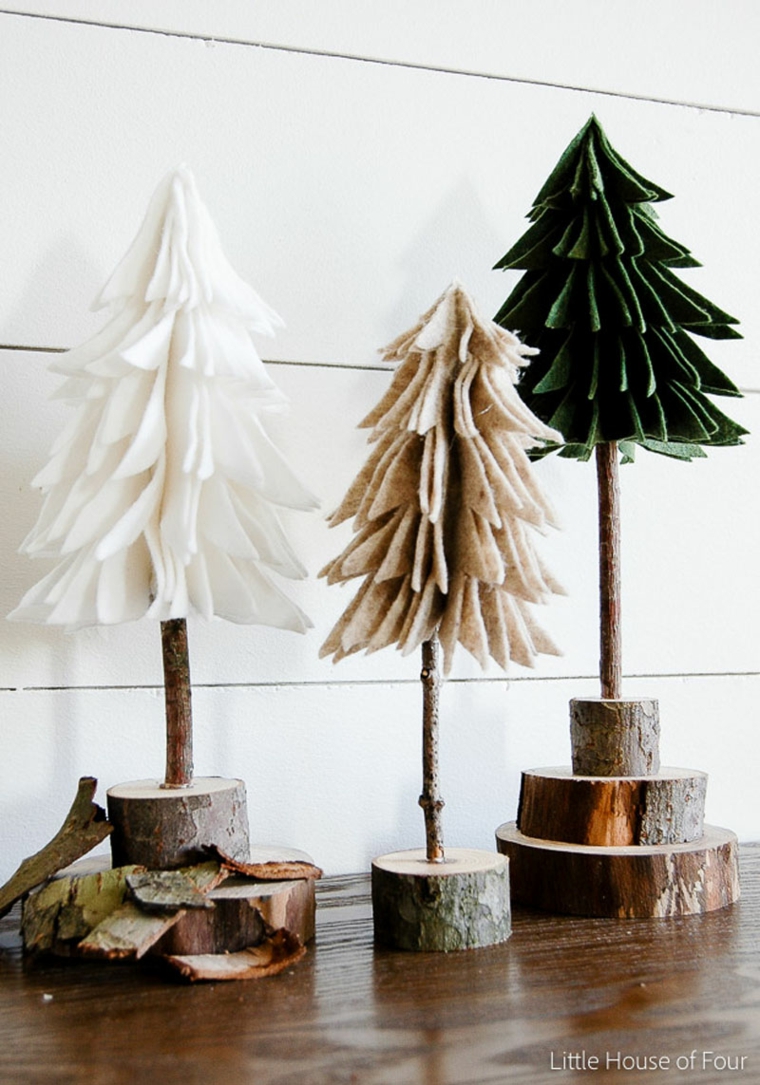 originales abetos navideños de fieltro originales abetos navideños madera fieltro