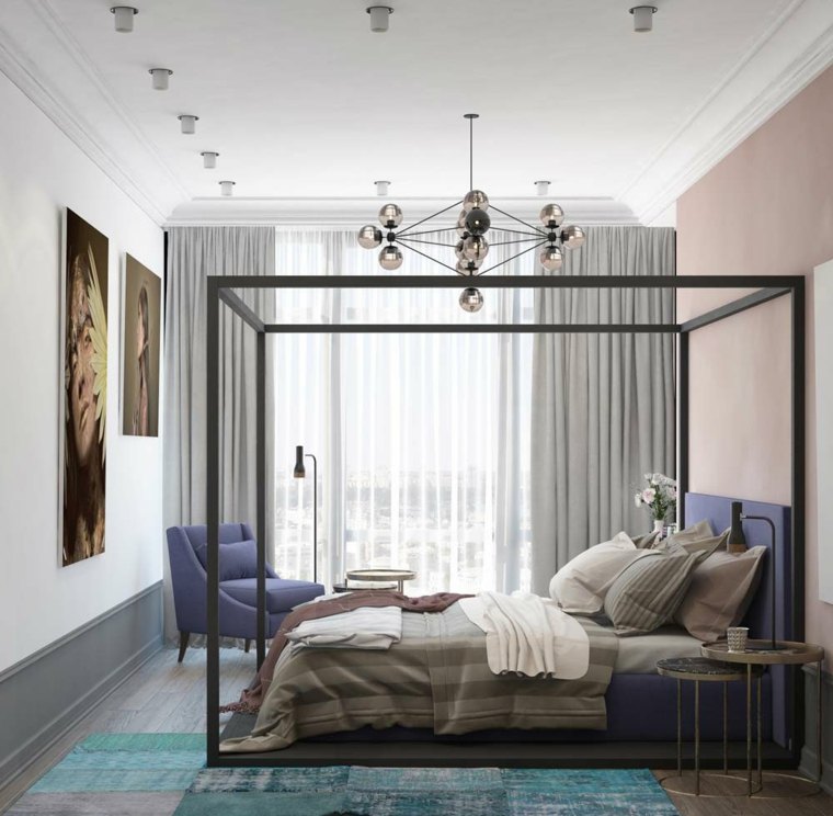 purpura dormitorio especial conceptos grises