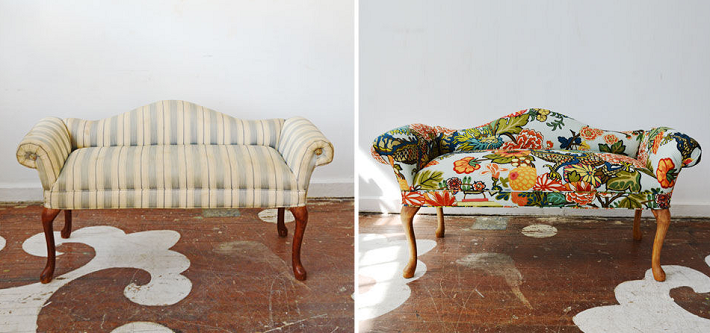 nuevo tapizado con flores y colores restauracion de muebles suelos materiales flores