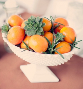 Centros de frutas para decorar la mesa y el interior