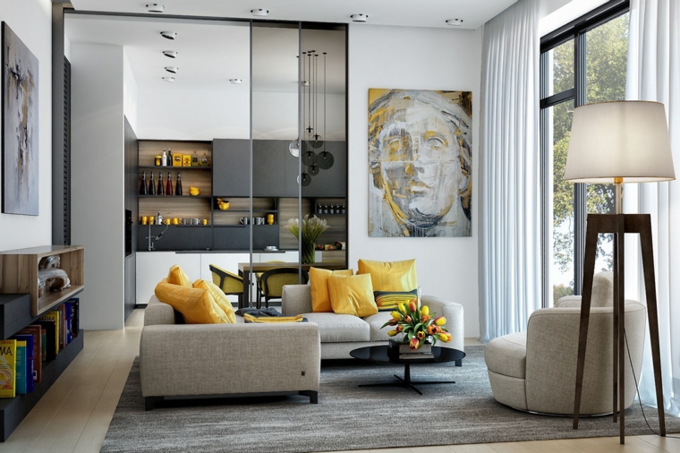 cortinas para ventanas modernas estancias lamparas