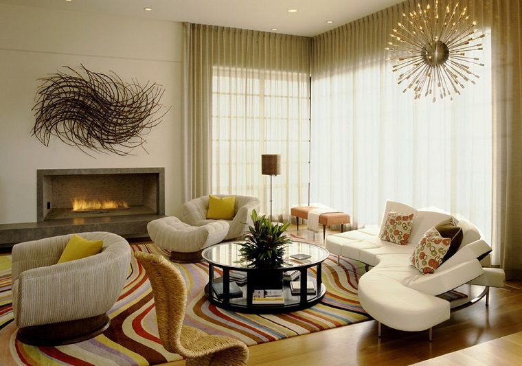 salón con diseño muy atractivo cortinas salon diseno Tommy Chambers Interiors ideas