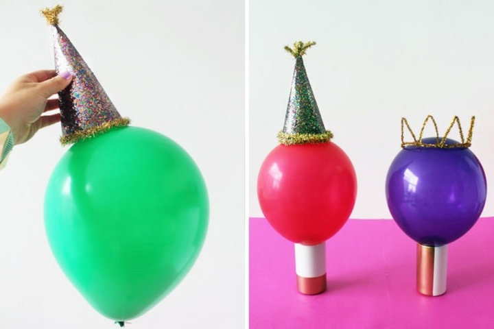decoracion de globos conos gorros salones