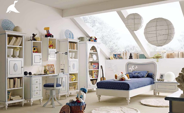 decoracion habitaciones infantiles luminosas muebles blancos ideas