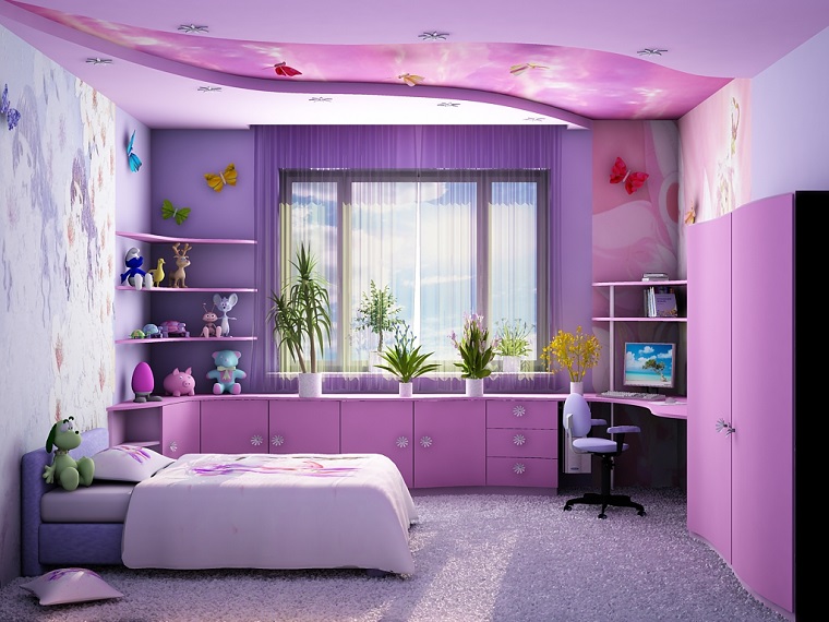 decoracion habitaciones infantiles muebles rosa ideas