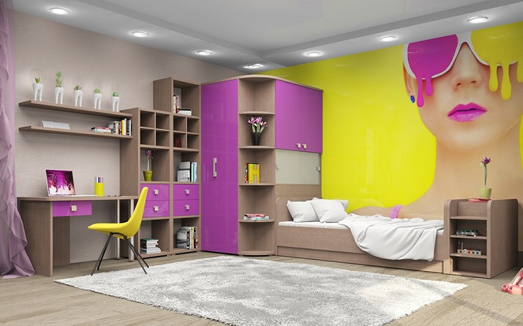 decoracion habitaciones infantiles pared estampa colores ideas