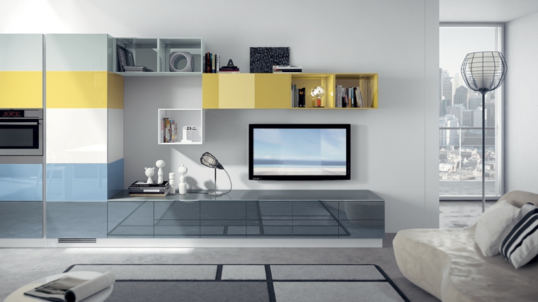 decoración mueble salón moderno elegante