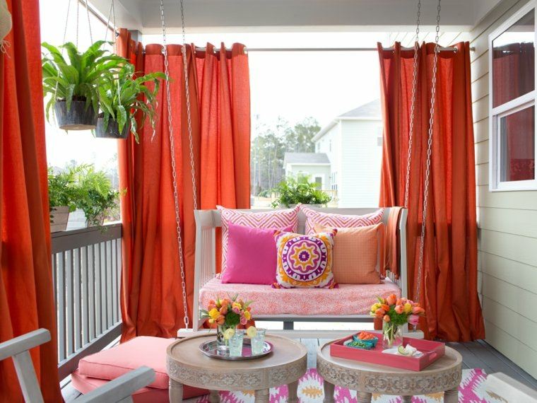 decorar balcon pequeño chill out exteriores cortinas ideas