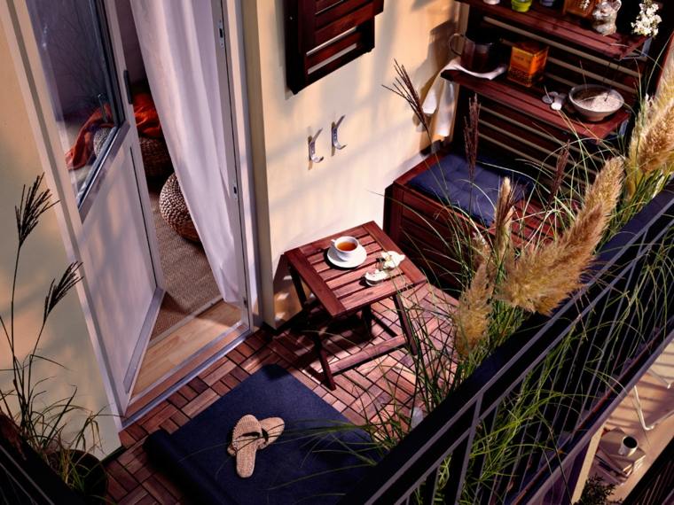 decorar balcon pequeño chill out exteriores madera muebles ideas