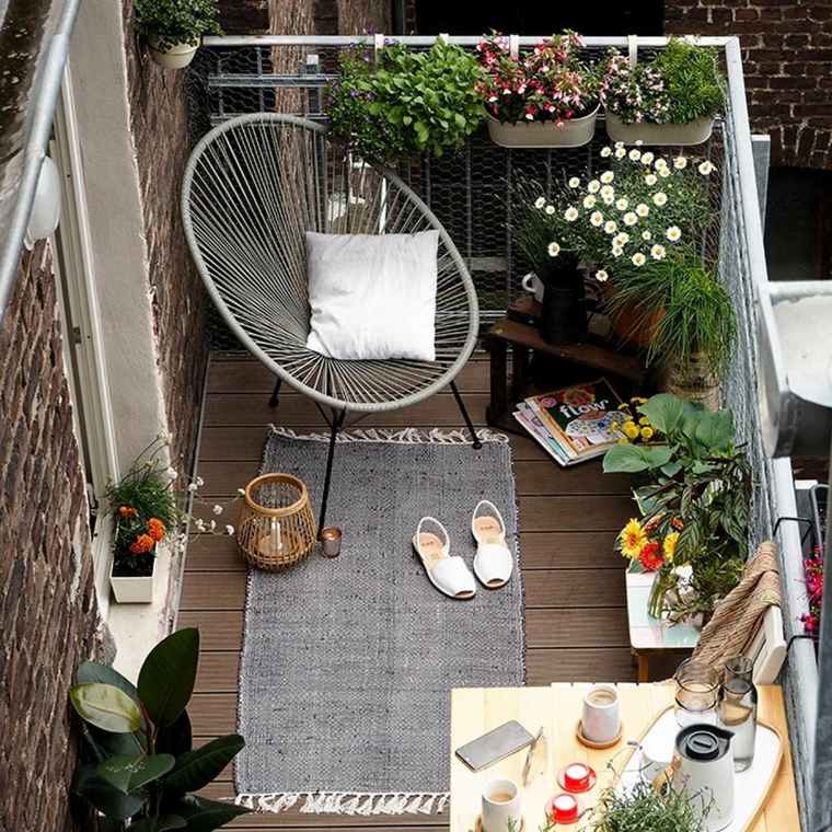 decorar balcon pequeño chill out exteriores silla moderna ideas