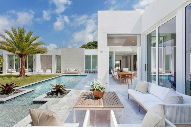 muebles blancos en el jardín disenos de terrazas exteriores IBI Designs ideas