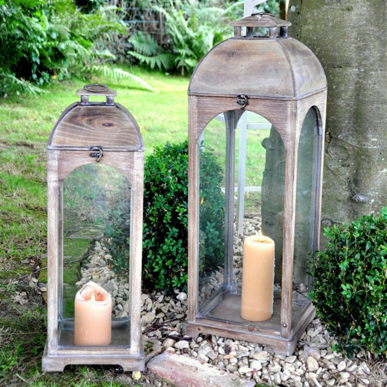 originales linternas grandes el jardín
