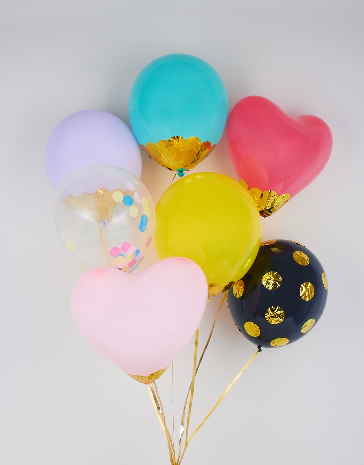 originales globos fiesta colores