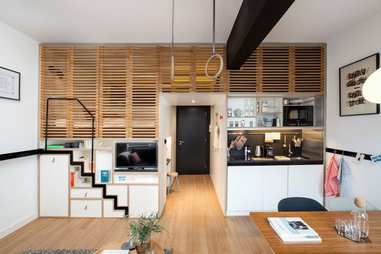 piso tipo loft con persianas de madera piso tipo loft persianas madera