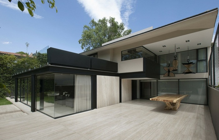 terrazas diseño minimalista acero concreto muebles