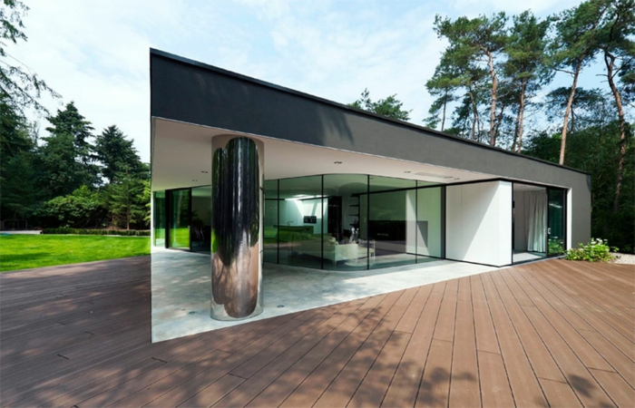 villa minimalista ambientes exteriores cristales