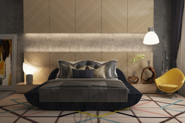 Paredes de madera en el dormitorio para crear un efecto cálido