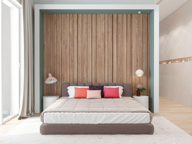 pared fondo cabecero madera