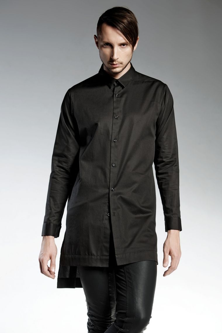una camisal larga de Pendari camisa color negro starling algodon diseno pendari ideas