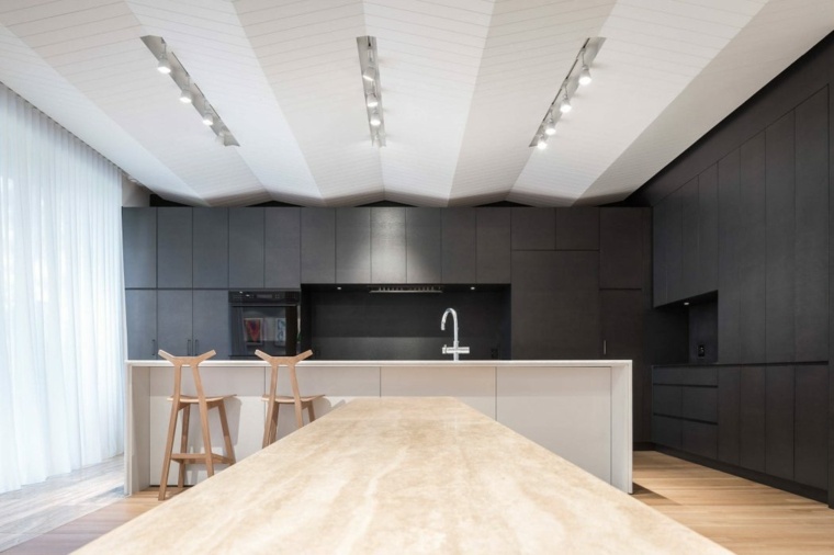 casa moderna cocina blanco negro Kohn Shnier Architects ideas