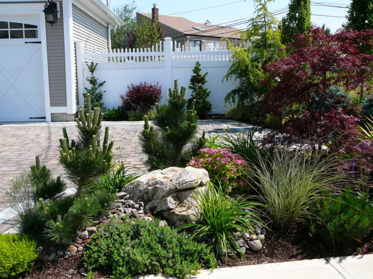 combinacion plantas coniferas hornamentales ideas
