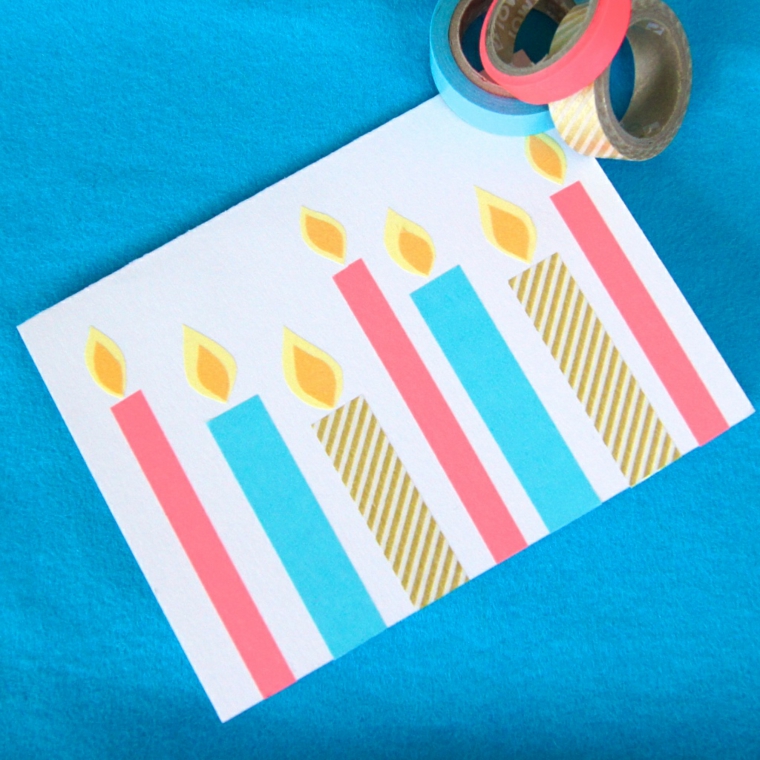 bonita tarjeta washi tape