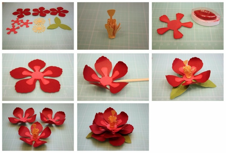 flores de papel decoración interior