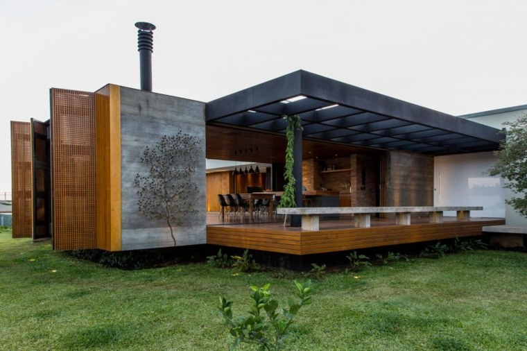 interiores de casas diseño hormigon madera metales