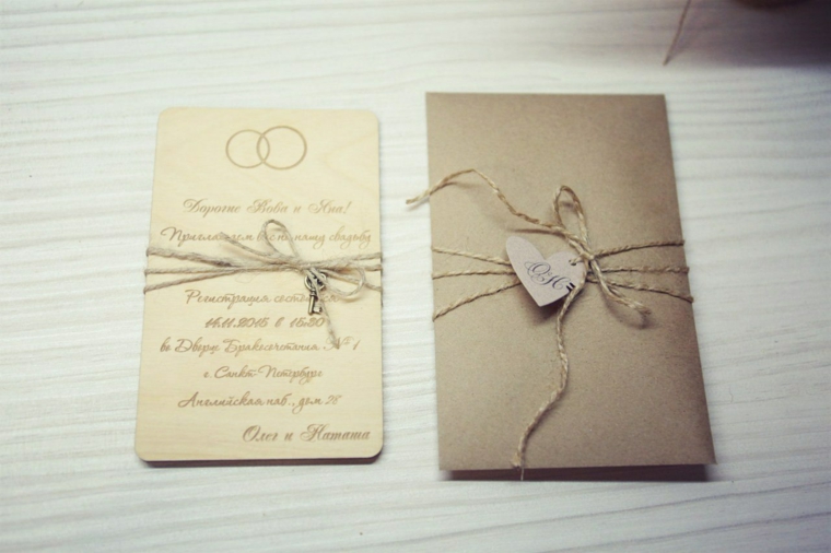 invitaciones de boda diseno rustico ideas