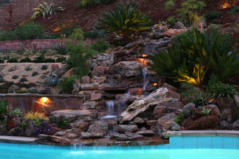 jardín piscina terrazas plantas
