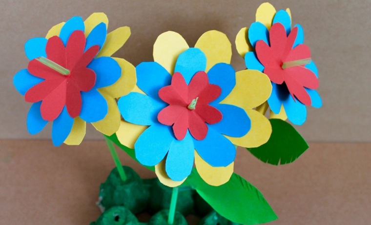 manualidades para niños diseño flores papel esferas 