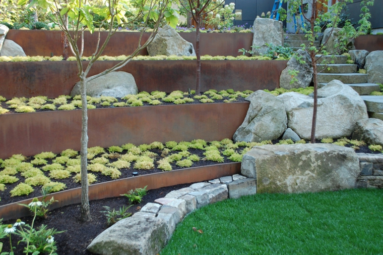original jardín terrazas corten