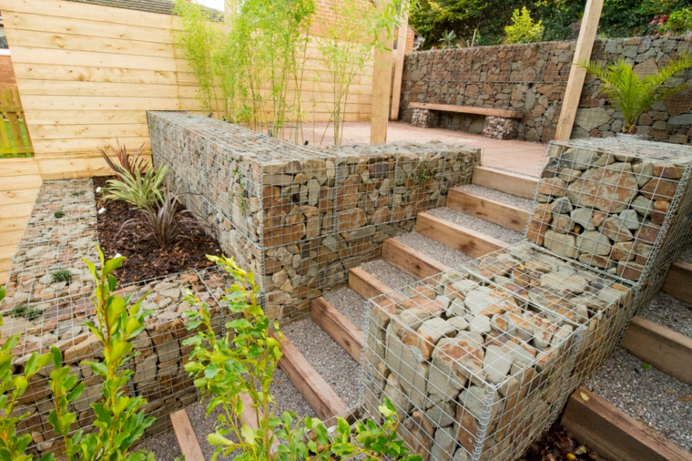 originales terrazas jardines gaviones