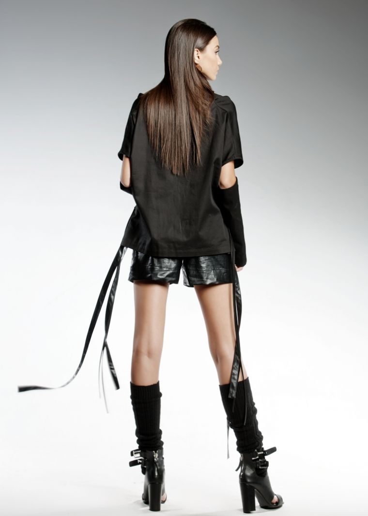 el top de Pendari hecho de algodón ropa de moda Pendari top negro diseno eldarion magas cortas ideas