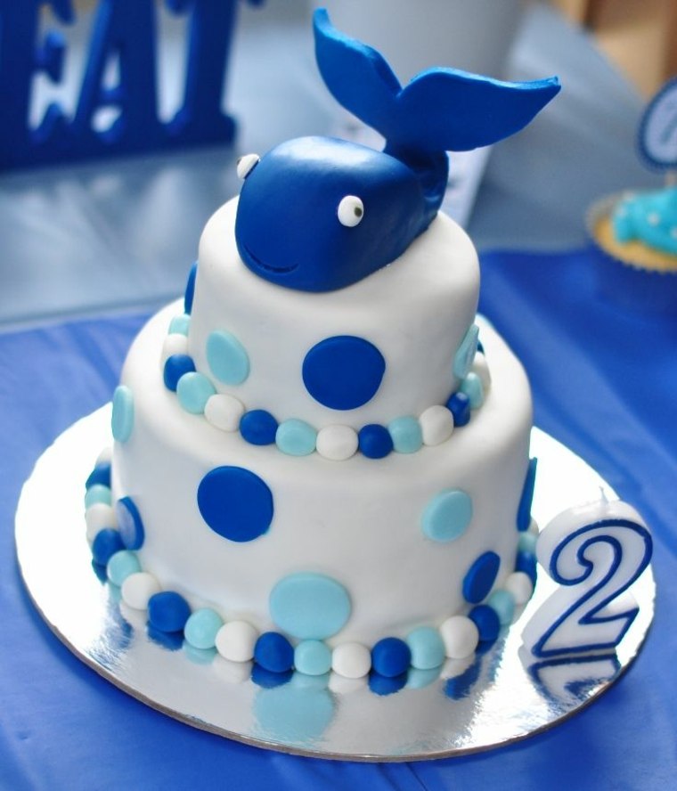 tartas de cumpleaños marino sencillo simples