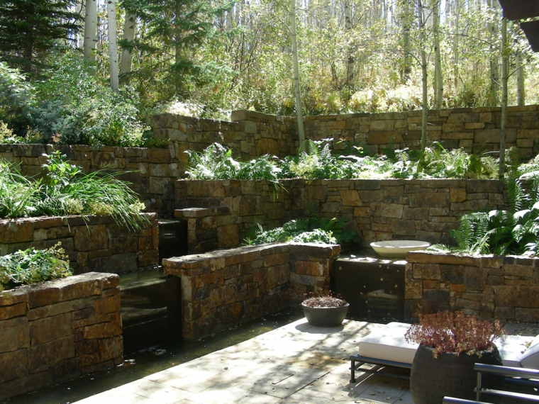 terrazas piedra para jardines modernos