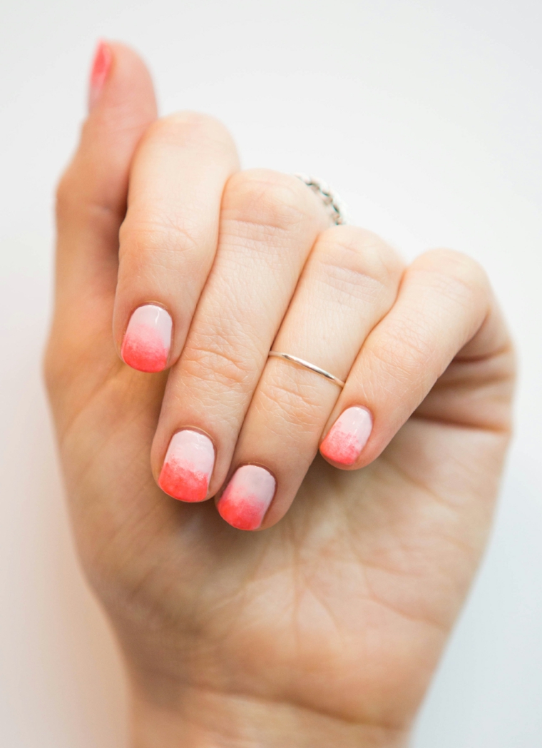 una manicura ombre muy bonita unas decoradas diseno originales ombre rosa ideas