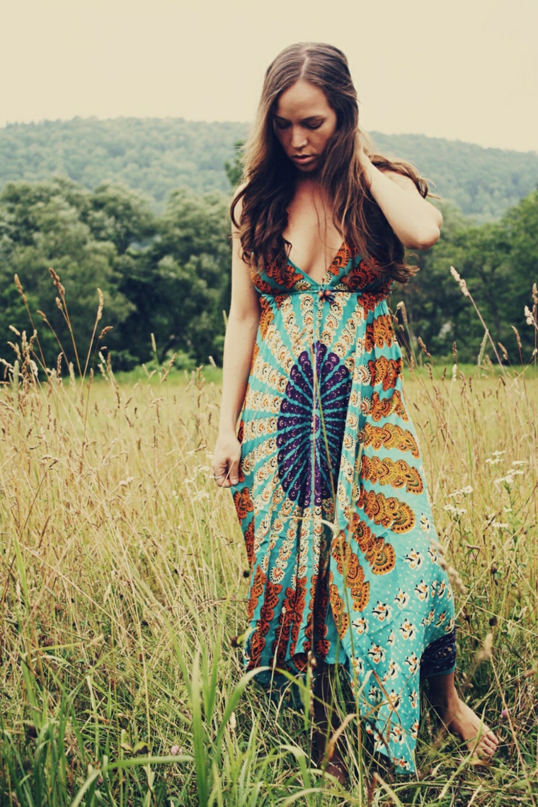 vestido largo ligero piedras soles
