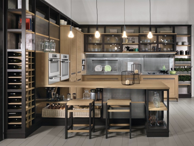 cocina de roble cocina madera color negro L Ottocento ideas