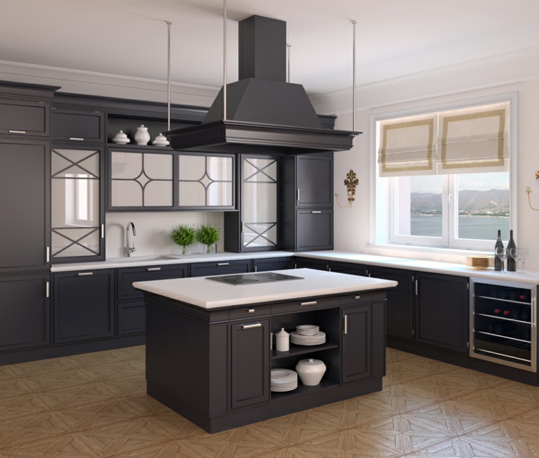 cocinas con peninsulas muebles estilo clasico ideas
