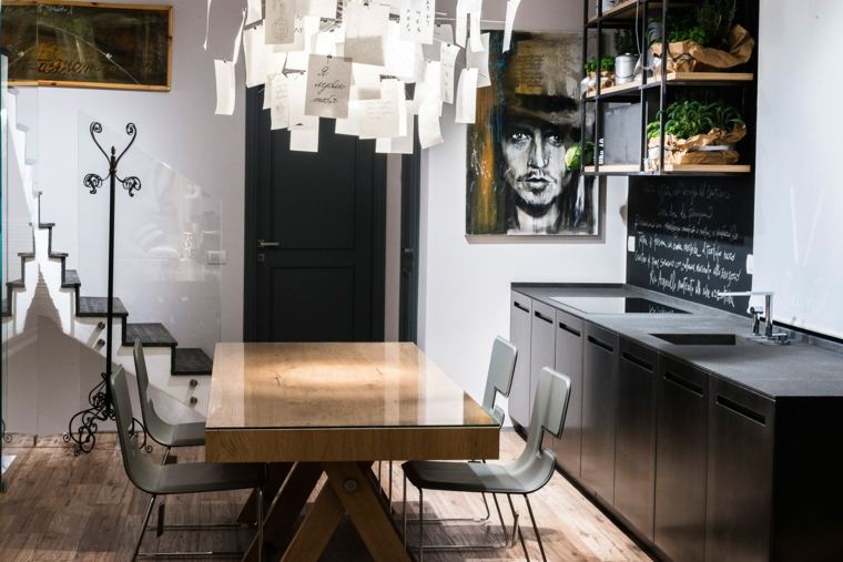 sistemas y unidades de almacenamiento en negro disenar cocinas detalles negros TM Italia Cucine ideas
