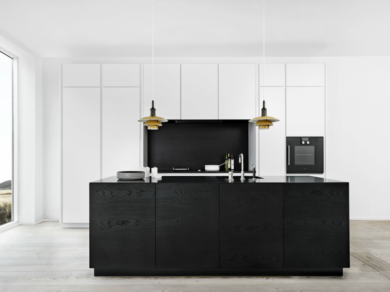 cocina con isla negra disenar cocinas detalles negros multiform diseno Henrik Witt ideas
