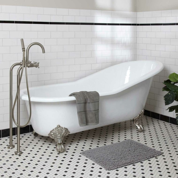 diseño de baños bañeras ambientes vintage grises