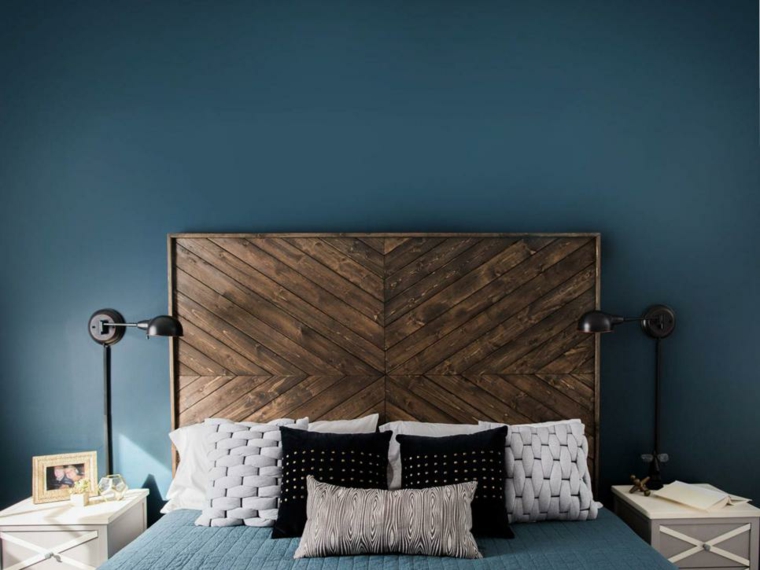 feng shui dormitorio cabeceros-madera-imagenes-solidos