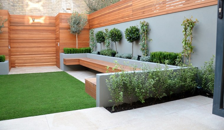 jardines pequeños ideas paredes-minimalistas-funcional