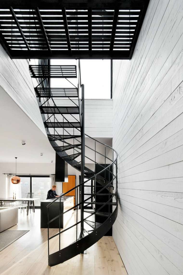 metalica escaleras interiores salones muebles lineales