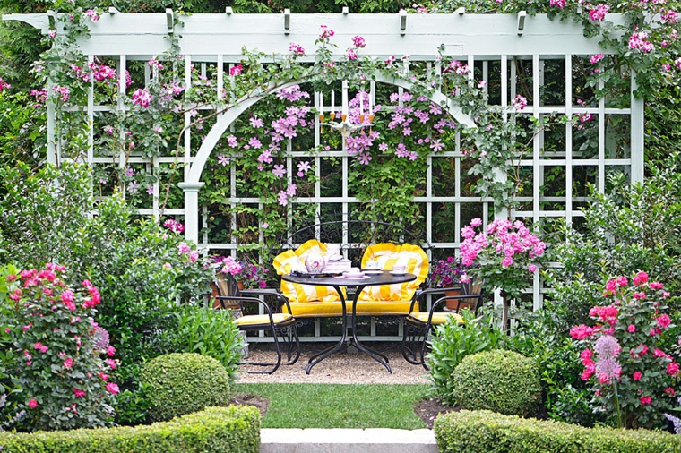muebles de jardin diseno moderno pergola muebles acero ideas