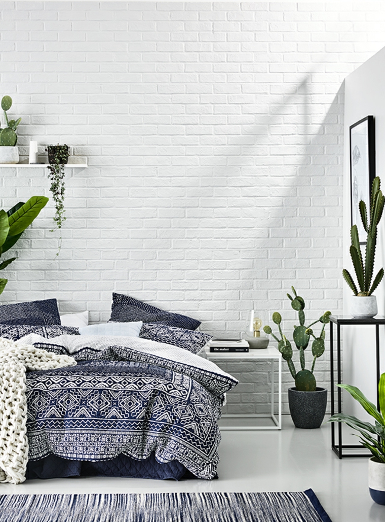 plantas de interior ideas paredes ladrillos expuestos